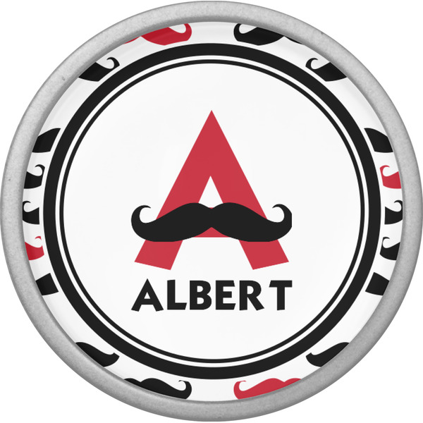 Mustache Print Cabinet Knob - Nickel - Front
