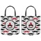 Mustache Print Canvas Tote - Front and Back