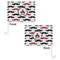 Mustache Print Car Flag - 11" x 8" - Front & Back View