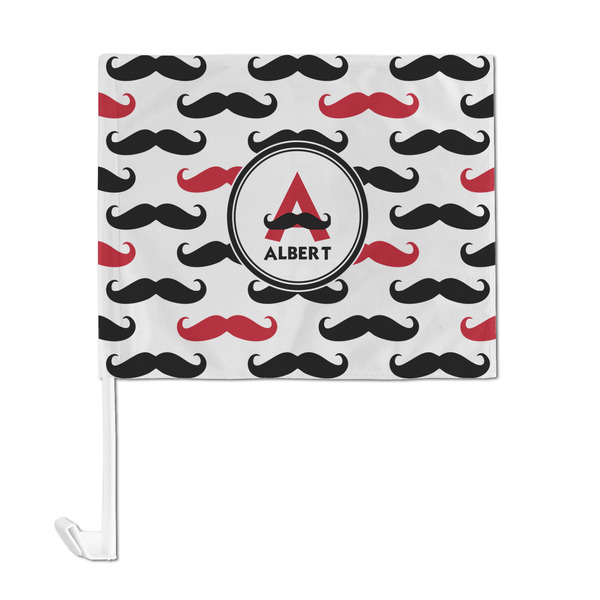 Mustache Print Car Flag - Large - FRONT