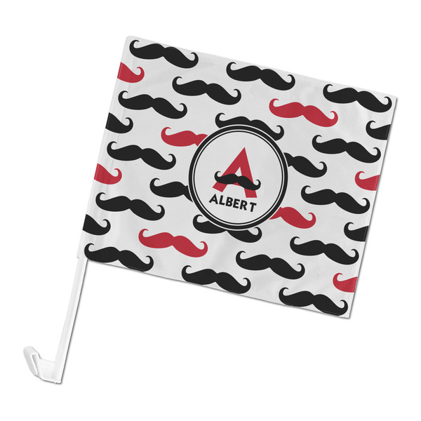 Custom Mustache Print Car Flag - Large (Personalized)