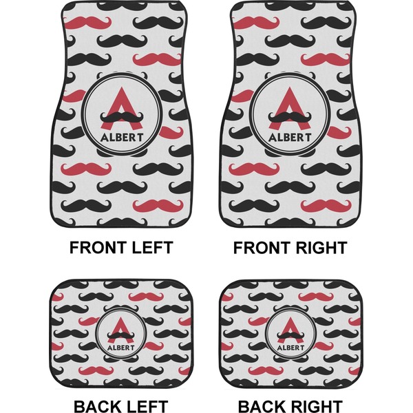Mustache Print Car Floor Mats Set (2F + 2B)