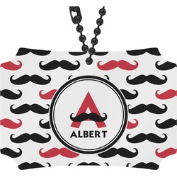 Mustache Print Rear View Mirror Ornament (Personalized)