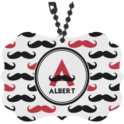 Mustache Print Rear View Mirror Charm (Personalized)