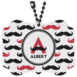Mustache Print Rear View Mirror Decor (Personalized)