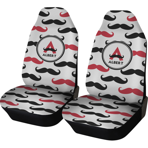 Custom Mustache Print Car Seat Covers (Set of Two) (Personalized)