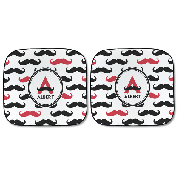 Mustache Print Car Sun Shades - FRONT
