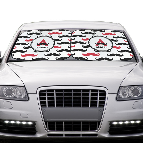 Mustache Print Car Sun Shades - IN CONTEXT