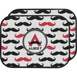 Mustache Print Car Floor Mats (Back Seat) (Personalized)