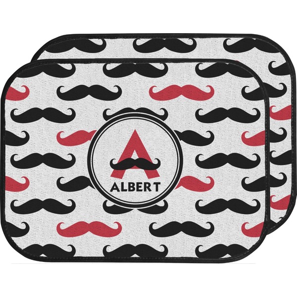 Custom Mustache Print Car Floor Mats (Back Seat) (Personalized)