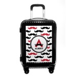 Mustache Print Carry On Hard Shell Suitcase (Personalized)