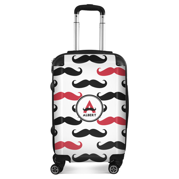 Custom Mustache Print Suitcase - 20" Carry On (Personalized)