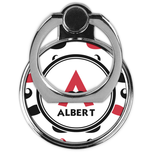 Mustache Print Cell Phone Ring Stand & Holder - Front (Collapsed)