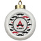 Mustache Print Ceramic Ball Ornament (Personalized)