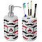 Mustache Print Ceramic Bathroom Accessories Set (Personalized)