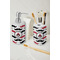 Mustache Print Ceramic Bathroom Accessories - LIFESTYLE (toothbrush holder & soap dispenser)