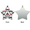 Mustache Print Ceramic Flat Ornament - Star Front & Back (APPROVAL)