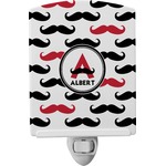 Mustache Print Ceramic Night Light (Personalized)