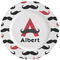 Mustache Print Ceramic Dinner Plates (Set of 4) (Personalized)