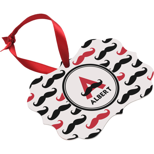 Mustache Print Christmas Ornament