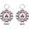 Mustache Print Circle Keychain (Front + Back)