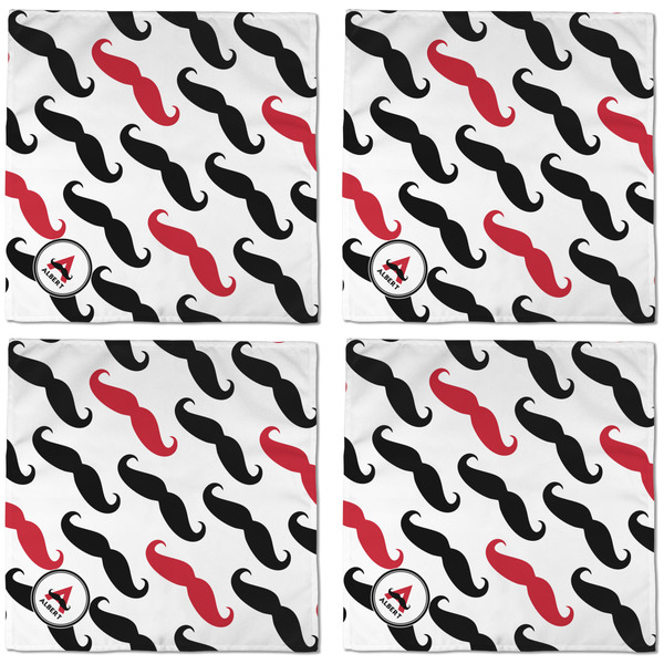 Mustache Print Cloth Napkins - Personalized Dinner (APPROVAL) Set of 4