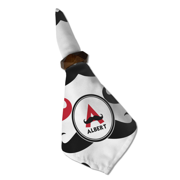 Mustache Print Cloth Napkins - Personalized Dinner (Folded in Ring) (MAIN)