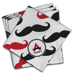 Mustache Print Cloth Napkins (Set of 4) (Personalized)