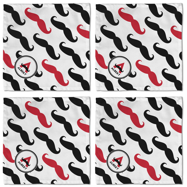 Mustache Print Cloth Napkins - Personalized Lunch (APPROVAL) Set of 4