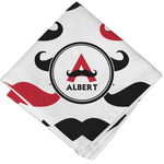 Mustache Print Cloth Napkin w/ Name and Initial