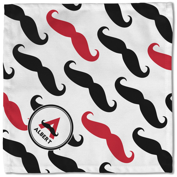 Mustache Print Cloth Napkins - Personalized Lunch (Single Full Open)