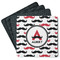 Mustache Print Square Rubber Backed Coasters - Set of 4 (Personalized)