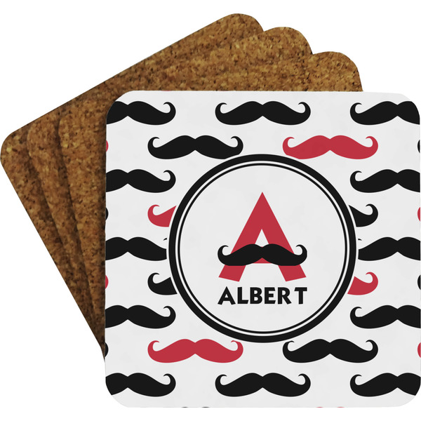 Mustache Print Coaster Set (Personalized)