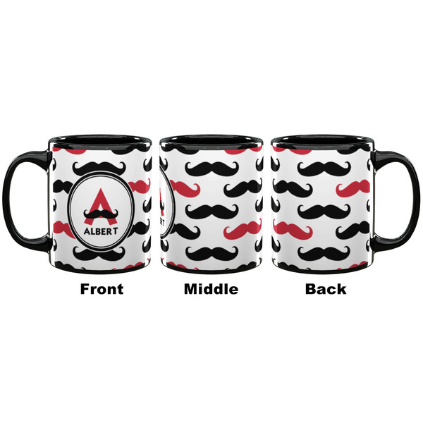 Mustache Print Coffee Mug - 11 oz - Black APPROVAL