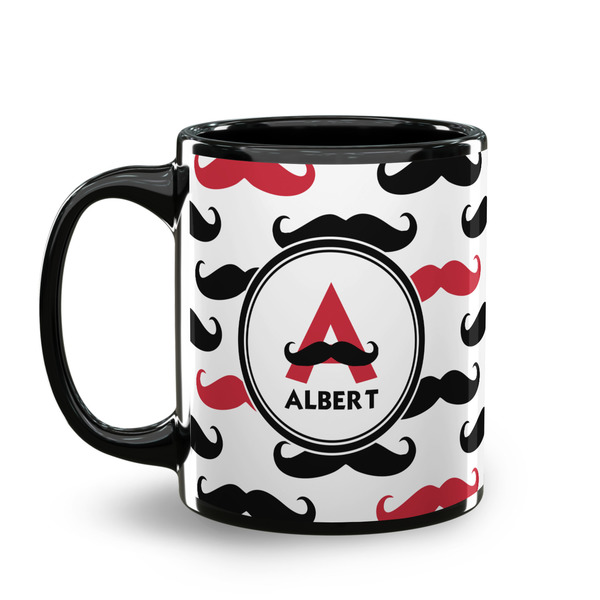 Mustache Print Coffee Mug - 11 oz - Black