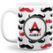 Mustache Print Coffee Mug - 11 oz - Full- White