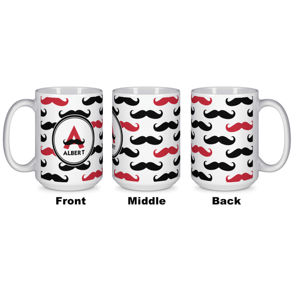 Mustache Print Coffee Mug - 15 oz - White APPROVAL