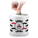 Mustache Print Coin Bank (Personalized)