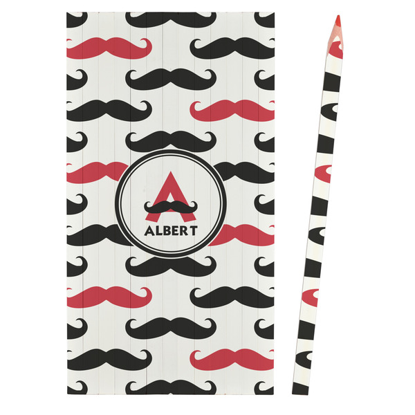 Mustache Print Colored Pencils - Front View