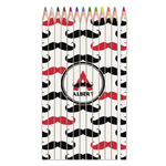 Mustache Print Colored Pencils (Personalized)