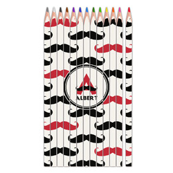 Mustache Print Colored Pencils (Personalized)