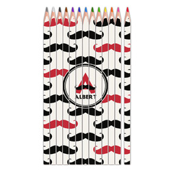 Mustache Print Colored Pencils (Personalized)