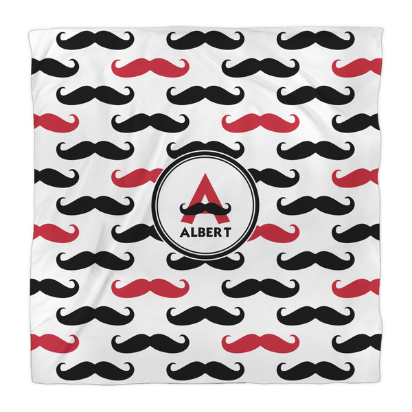 Mustache Print Comforter - Queen - Front