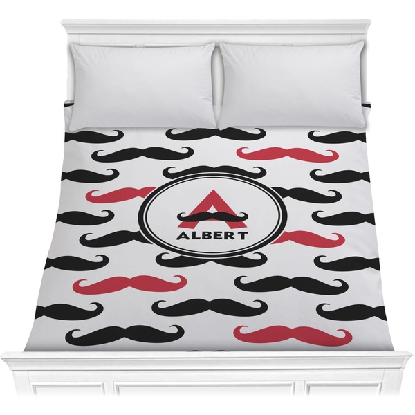 Custom Mustache Print Comforter - Full / Queen (Personalized)