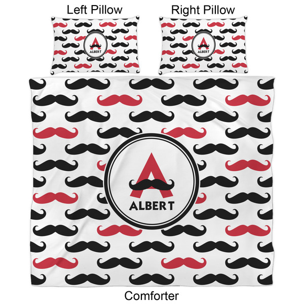 Mustache Print Comforter Set - King - Approval