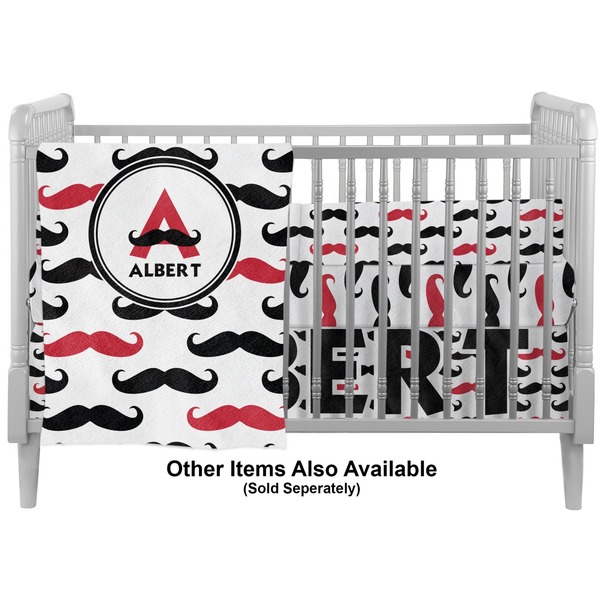 Mustache Print Crib - Profile Sold Seperately