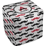 Mustache Print Cube Pouf Ottoman - 18" (Personalized)