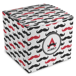 Mustache Print Cube Favor Gift Boxes (Personalized)