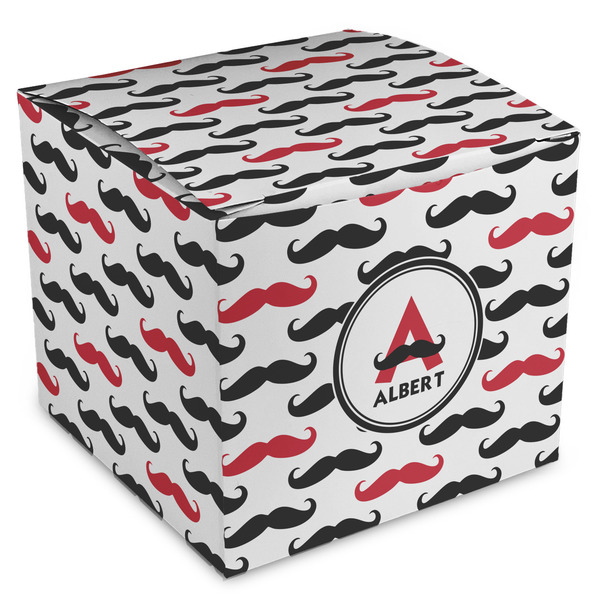 Custom Mustache Print Cube Favor Gift Boxes (Personalized)