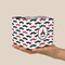 Mustache Print Cube Favor Gift Box - On Hand - Scale View